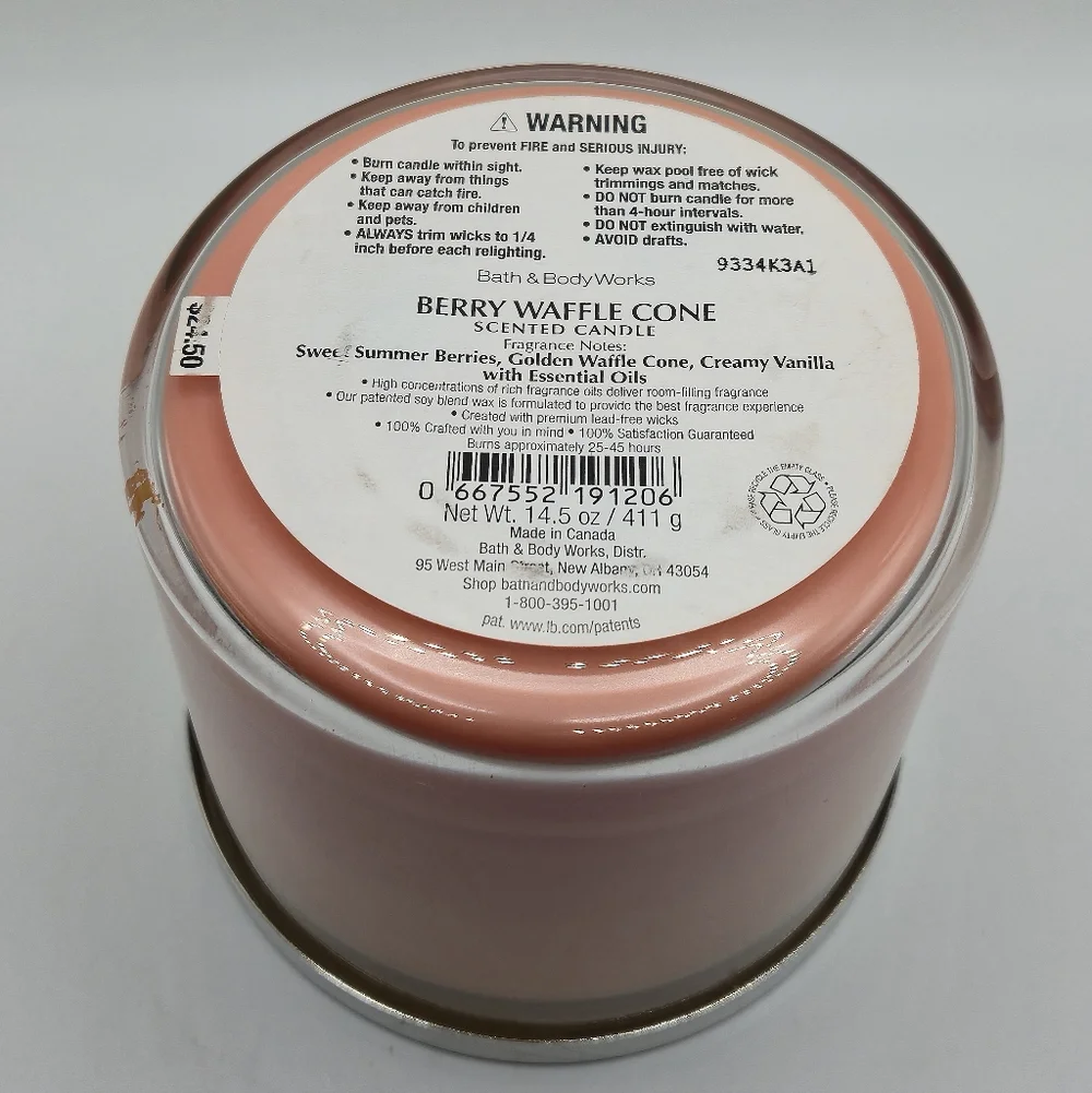 BBW Berry Waffle Cone 3-wick Large Candle